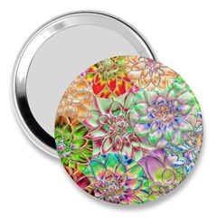 Dahlia Flower Colorful Art Collage 3  Handbag Mirrors by Pakrebo