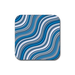 Blue Wave Surges On Rubber Coaster (square)  by WensdaiAmbrose