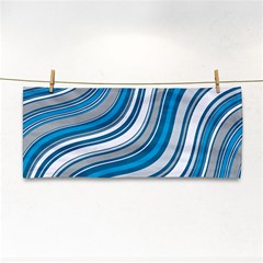 Blue Wave Surges On Hand Towel by WensdaiAmbrose