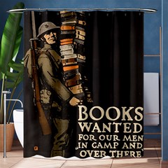 Vintage Books Wanted Shower Curtain 60  X 72  (medium)  by WensdaiAmbrose