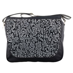 Black And White Abstract Messenger Bag by retrotoomoderndesigns