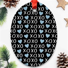 Xo Valentines Day Pattern Ornament (oval) by Valentinaart