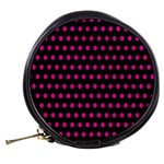 Pink Black Polka Dots Mini Makeup Bag Back