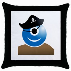 Alien One Eye Pirate Buccaneer Throw Pillow Case (black) by Wegoenart