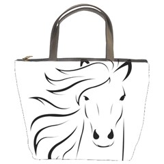 Animal Equine Face Horse Bucket Bag by Wegoenart