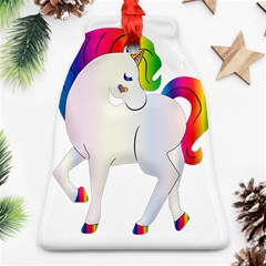 Rainbow Unicorn Unicorn Heart Bell Ornament (two Sides) by Wegoenart