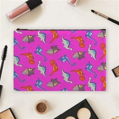 Dinosaurs - Fuchsia Cosmetic Bag (large) by WensdaiAmbrose