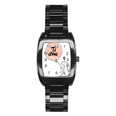 Ti Amo Lapin Stainless Steel Barrel Watch by alllovelyideas