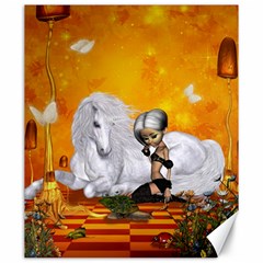 Wonderful Unicorn With Fairy Canvas 20  X 24  by FantasyWorld7