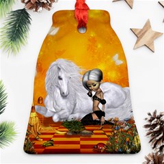 Wonderful Unicorn With Fairy Bell Ornament (two Sides) by FantasyWorld7