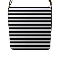 Black Stripes Flap Closure Messenger Bag (l) by snowwhitegirl