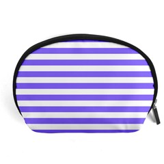 Lilac Purple Stripes Accessory Pouch (large) by snowwhitegirl