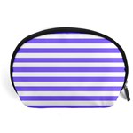 Lilac Purple Stripes Accessory Pouch (Large) Front