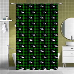 Eyes Green Plaid Shower Curtain 48  X 72  (small)  by snowwhitegirl