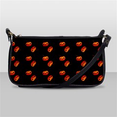 Kawaii Pumpkin Black Shoulder Clutch Bag by snowwhitegirl