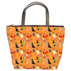 Halloween Treats Pattern Orange Bucket Bag by snowwhitegirl