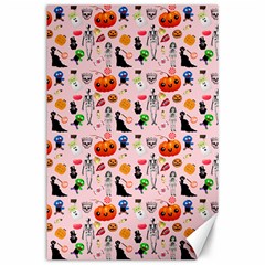 Halloween Treats Pattern Pink Canvas 24  X 36  by snowwhitegirl