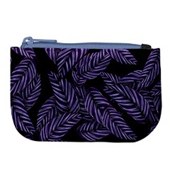 Tropical Leaves Purple Large Coin Purse by snowwhitegirl