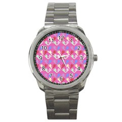 Colorful Cherubs Pink Sport Metal Watch by snowwhitegirl