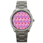 Colorful Cherubs Pink Sport Metal Watch Front