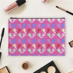 Colorful Cherubs Pink Cosmetic Bag (large) by snowwhitegirl