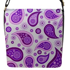 Retro Paisley Purple Flap Closure Messenger Bag (s) by snowwhitegirl