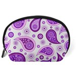 Retro Paisley Purple Accessory Pouch (Large) Back