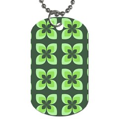 Retro Flower Green Dog Tag (one Side) by snowwhitegirl