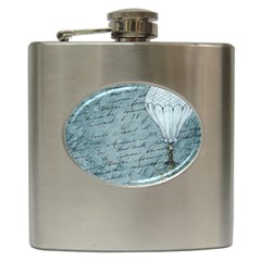 Vintage Hot Air Balloon Lettter Hip Flask (6 Oz) by snowwhitegirl