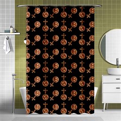 Victorian Crosses Black Shower Curtain 48  X 72  (small)  by snowwhitegirl