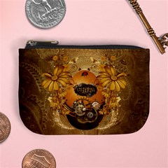 Awesome Steampunk Easter Egg With Flowers, Clocks And Gears Mini Coin Purse by FantasyWorld7