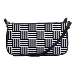 Black And White Basket Weave Shoulder Clutch Bag by retrotoomoderndesigns