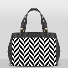 Black And White Herringbone Oversize Office Handbag by retrotoomoderndesigns