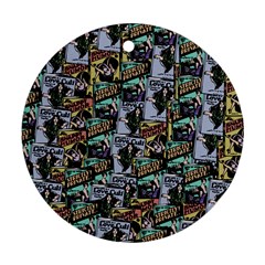 Comic Books Pattern Ornament (round) by snowwhitegirl