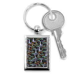 Comic Books Pattern Key Chains (rectangle)  by snowwhitegirl