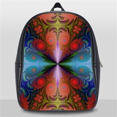 Fractal Fractal Background Design School Bag (large) by Pakrebo