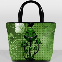 Funny Mushroom Skulls With Crow And Butterflies Bucket Bag by FantasyWorld7