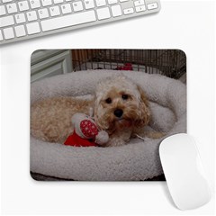 Cockapoo In Dog s Bed Large Mousepads by pauchesstore