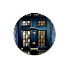 Tardis Sherlock Holmes 221b Magnet 3  (round) by Sudhe