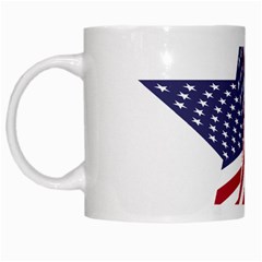 A Star With An American Flag Pattern White Mugs by Sudhe