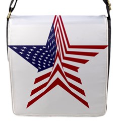 A Star With An American Flag Pattern Flap Closure Messenger Bag (s) by Sudhe