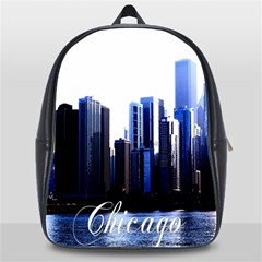 Abstract Of Downtown Chicago Effects School Bag (xl) by Sudhe