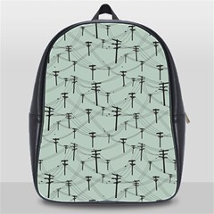 Telephone Lines Repeating Pattern School Bag (xl) by Sudhe