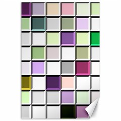 Color Tiles Abstract Mosaic Background Canvas 24  X 36  by Sudhe