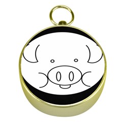 Pig Logo Gold Compasses by Sudhe