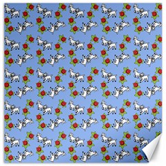 Lamb Pattern Blue Canvas 16  X 16  by snowwhitegirl