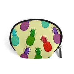 Colorful Pineapples Wallpaper Background Accessory Pouch (small) by Sudhe