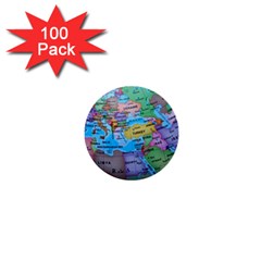 Globe World Map Maps Europe 1  Mini Buttons (100 Pack)  by Sudhe