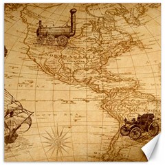 Map Discovery America Ship Train Canvas 16  X 16  by Sudhe