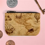 Map Discovery America Ship Train Mini Coin Purse Front